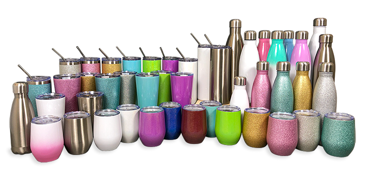 HTX polymer-coated sublimation blanks include mugs & tumblers galore.
